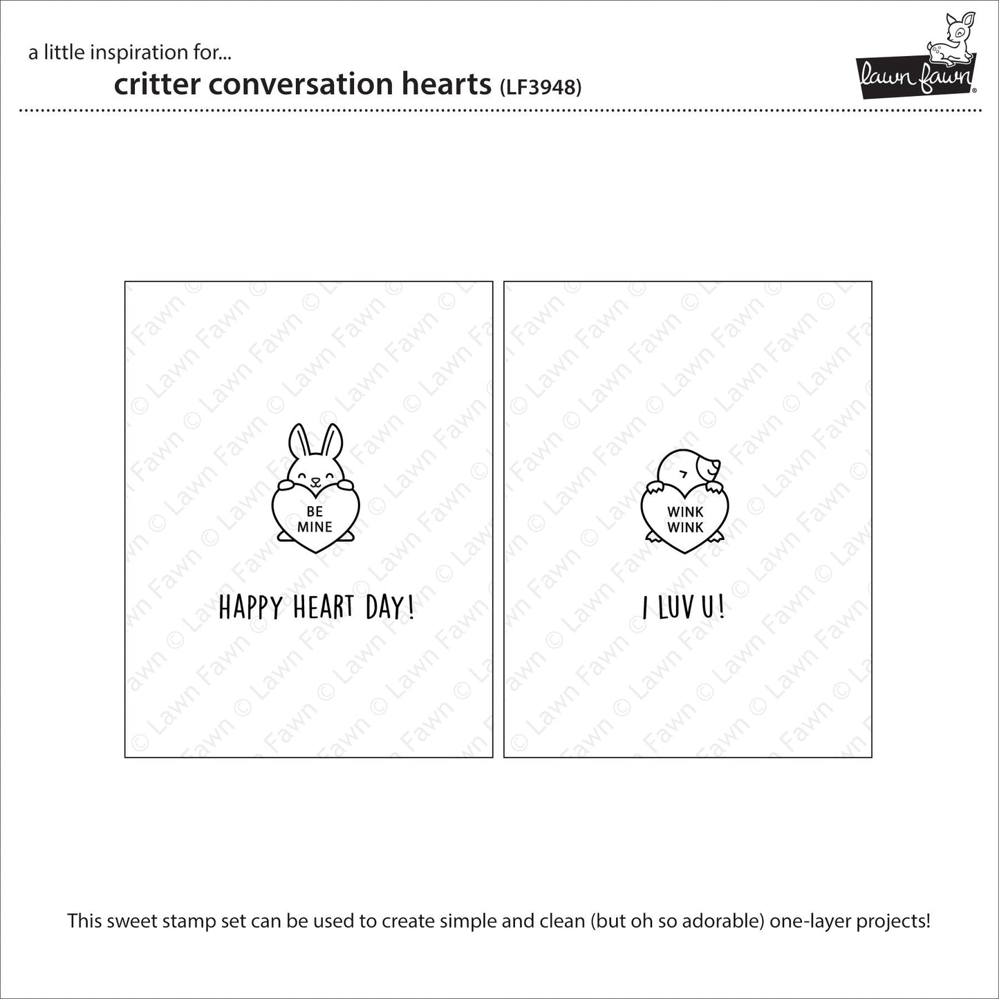 Lawn Fawn - Critter Conversation Hearts