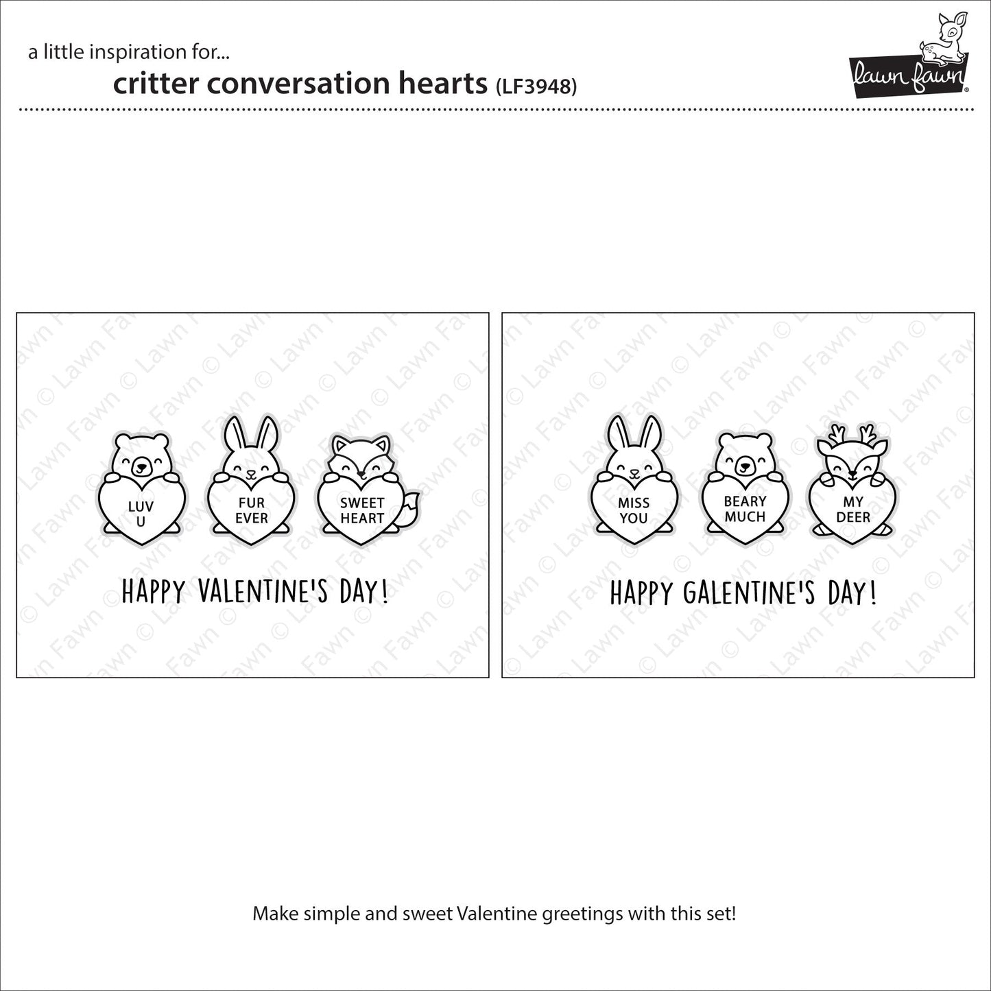 Lawn Fawn - Critter Conversation Hearts