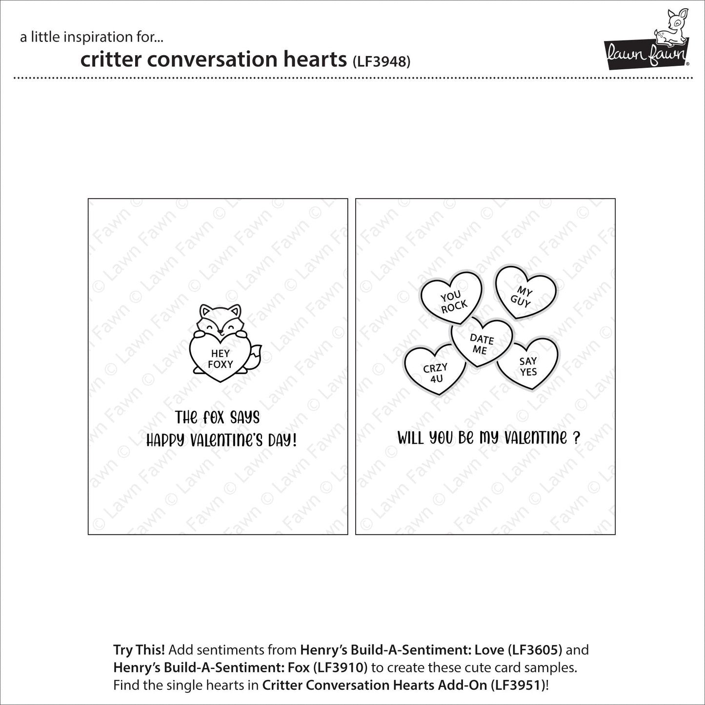 Lawn Fawn - Critter Conversation Hearts