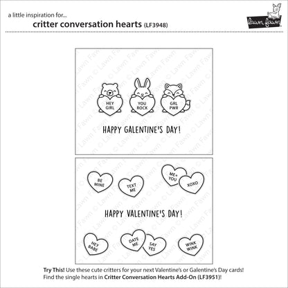 Lawn Fawn - Critter Conversation Hearts
