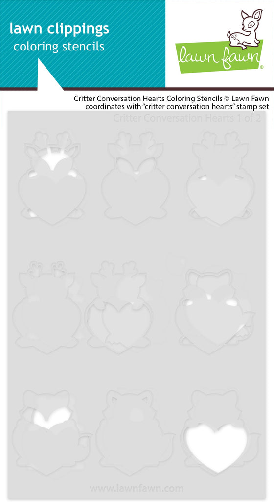 Lawn Fawn - Critter Conversation Hearts Coloring Stencils