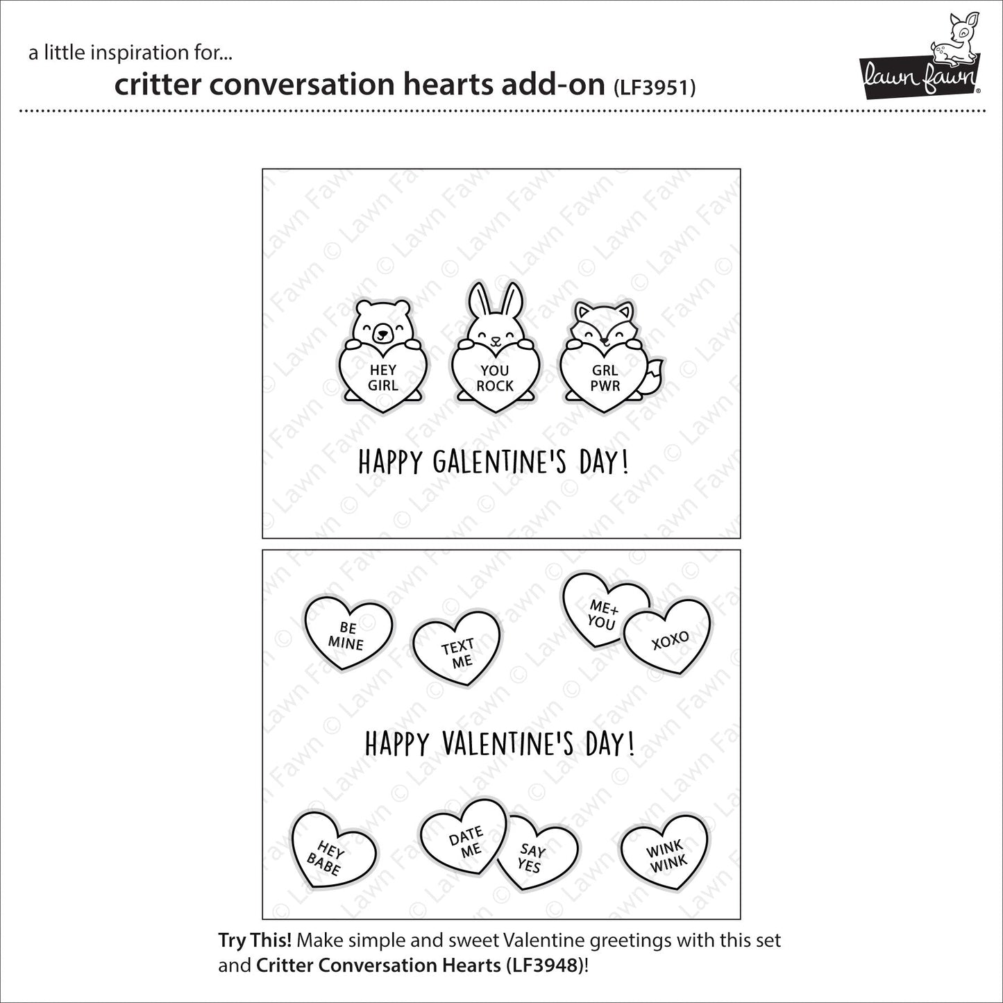 Lawn Fawn - Critter Conversation Hearts Add-On