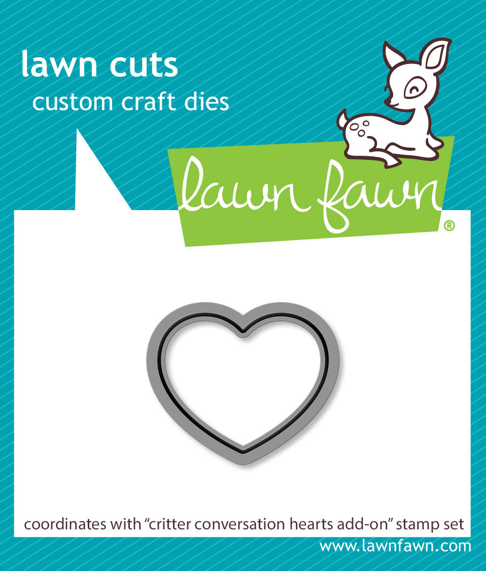 Lawn Fawn - Critter Conversation Hearts Add-On Lawn Cuts