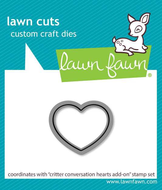 Lawn Fawn - Critter Conversation Hearts Add-On Lawn Cuts