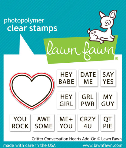 Lawn Fawn - Critter Conversation Hearts Add-On Lawn Cuts