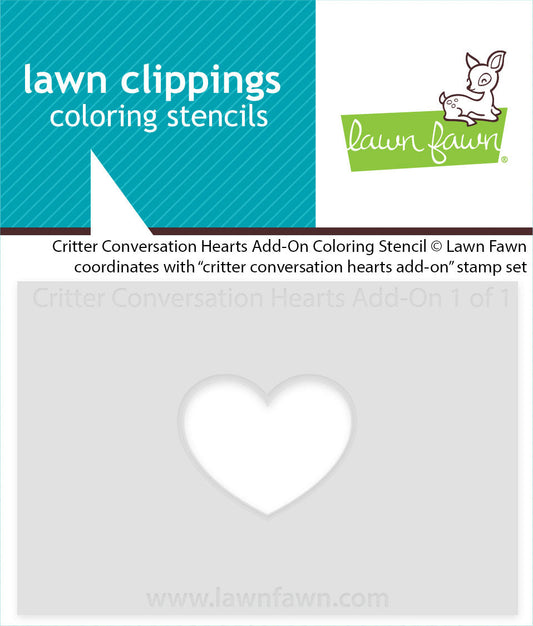 Lawn Fawn - Critter Conversation Hearts Add-On Coloring Stencil