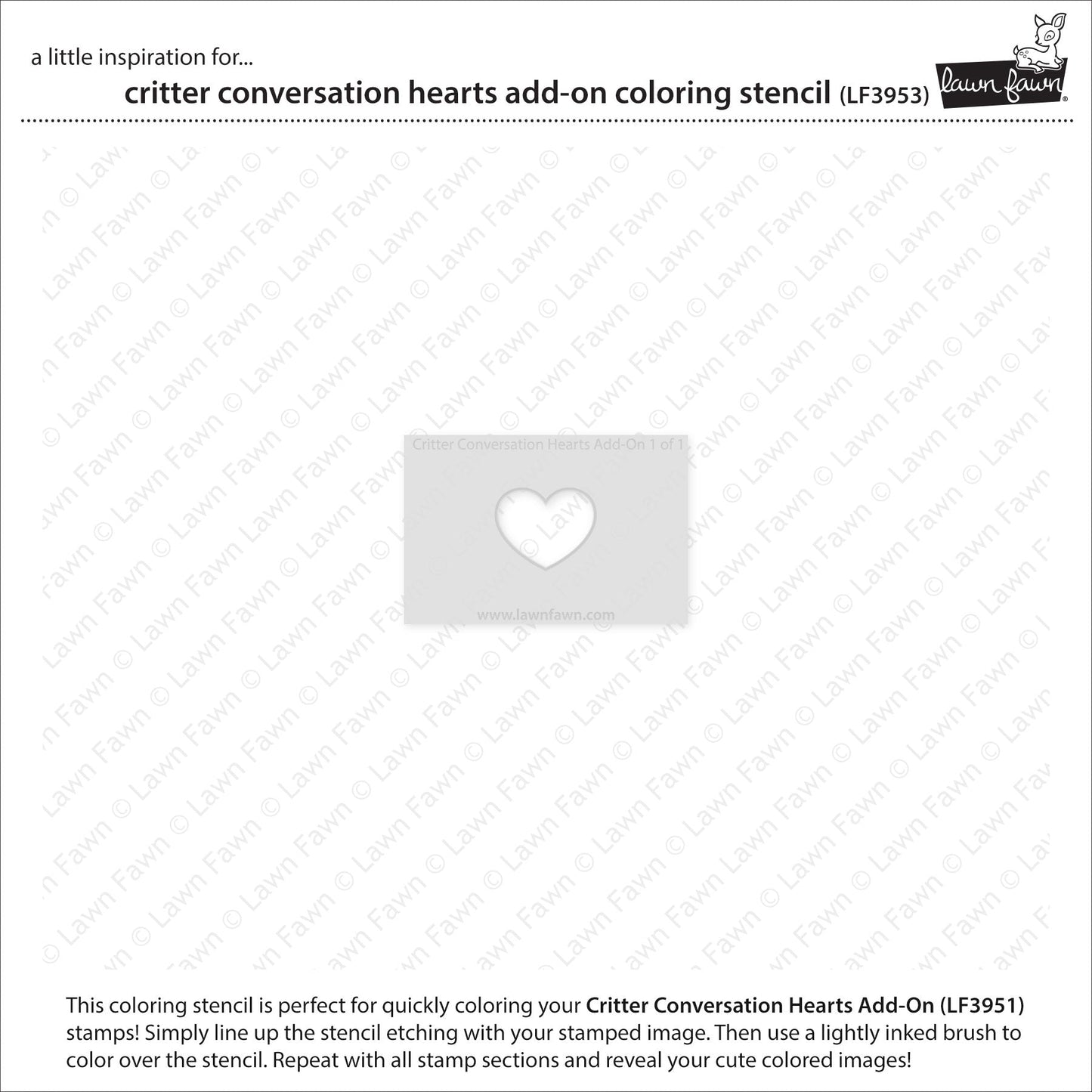 Lawn Fawn - Critter Conversation Hearts Add-On Coloring Stencil