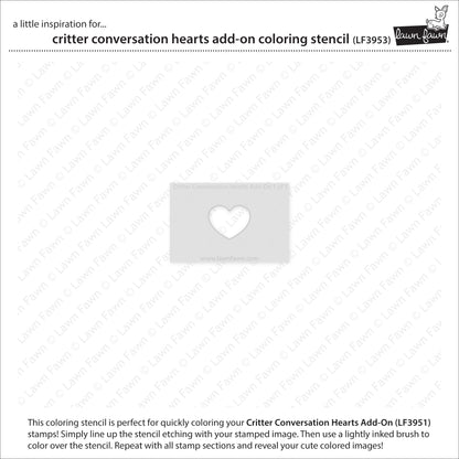 Lawn Fawn - Critter Conversation Hearts Add-On Coloring Stencil
