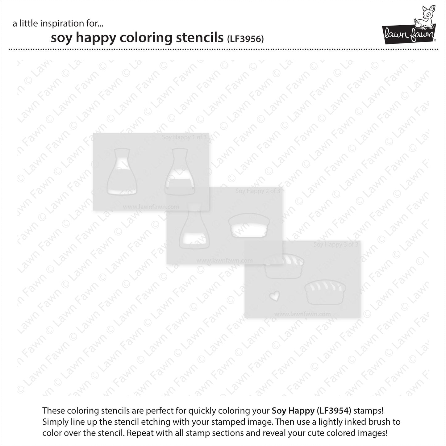 Lawn Fawn - Soy Happy Coloring Stencils