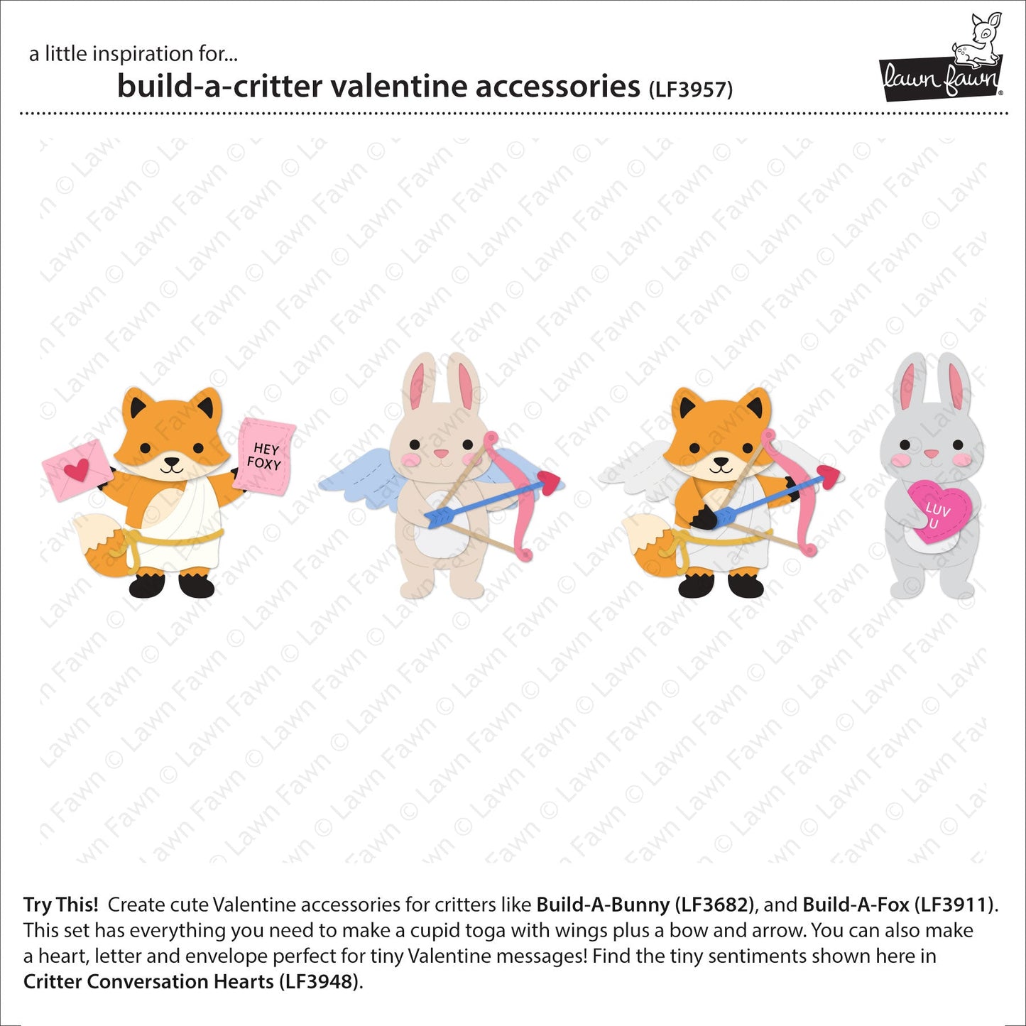 Lawn Fawn - Build-A-Critter Valentine Accessories