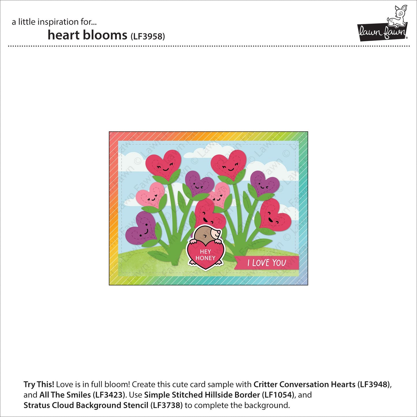 Lawn Fawn - Heart Blooms