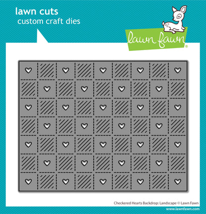 Lawn Fawn - Checkered Hearts Backdrop: Landscape