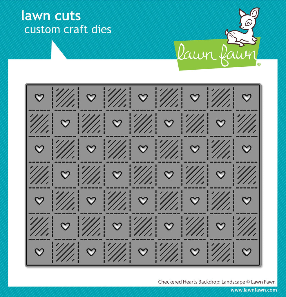 Lawn Fawn - Checkered Hearts Backdrop: Landscape