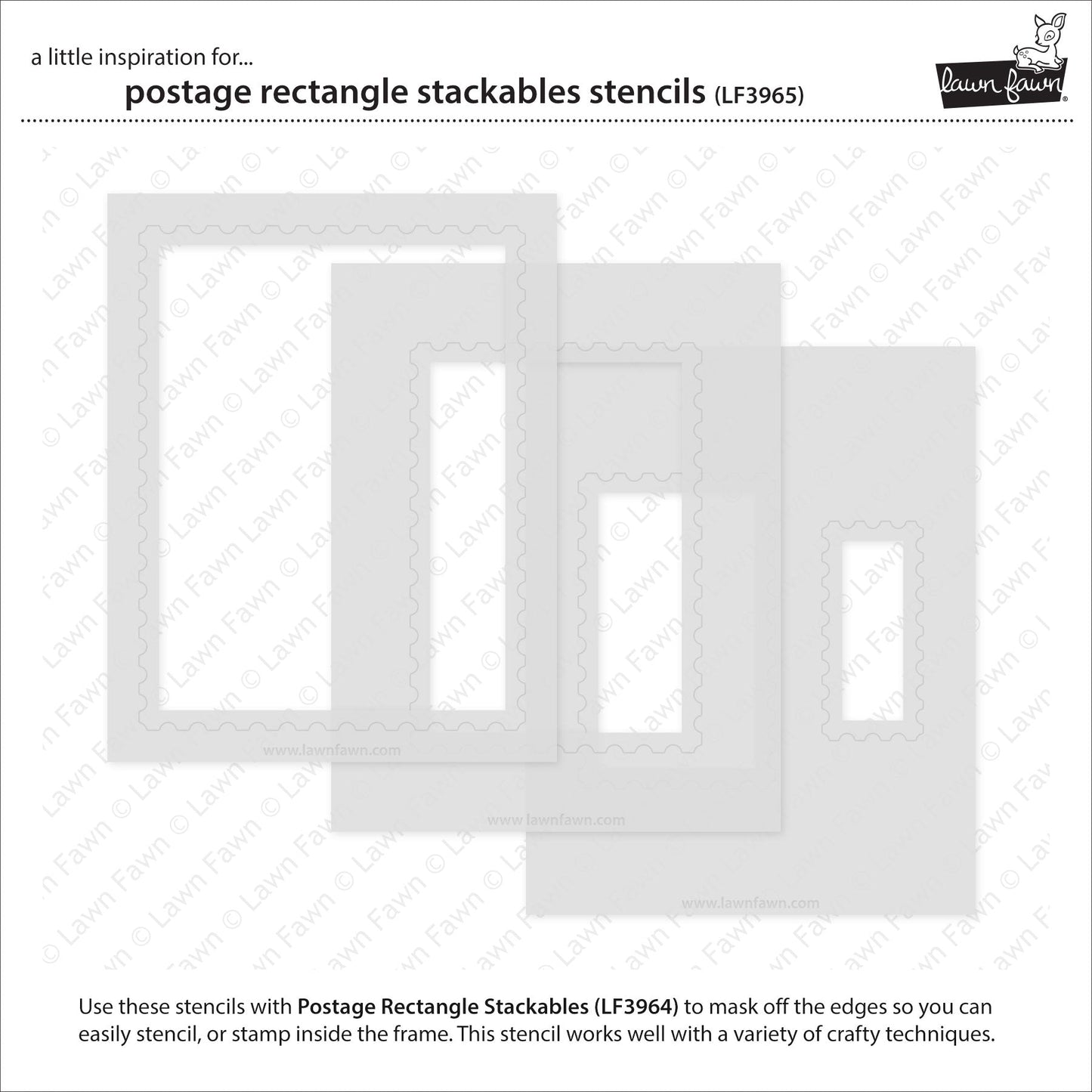 Lawn Fawn - Postage Rectangle Stackables Stencils