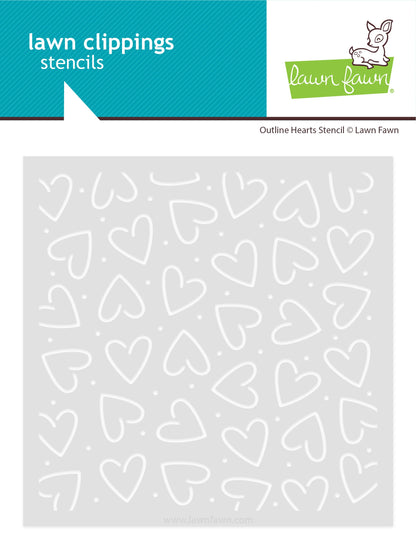 Lawn Fawn - Outline Hearts Stencil