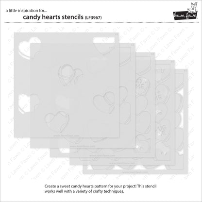 Lawn Fawn - Candy Hearts Stencils (5pcs)