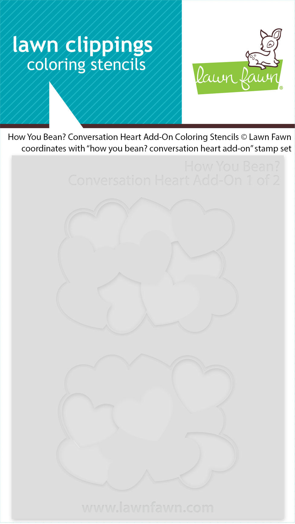 Lawn Fawn - How You Bean? Conversation Heart Add-On Coloring Stencils