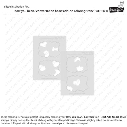 Lawn Fawn - How You Bean? Conversation Heart Add-On Coloring Stencils
