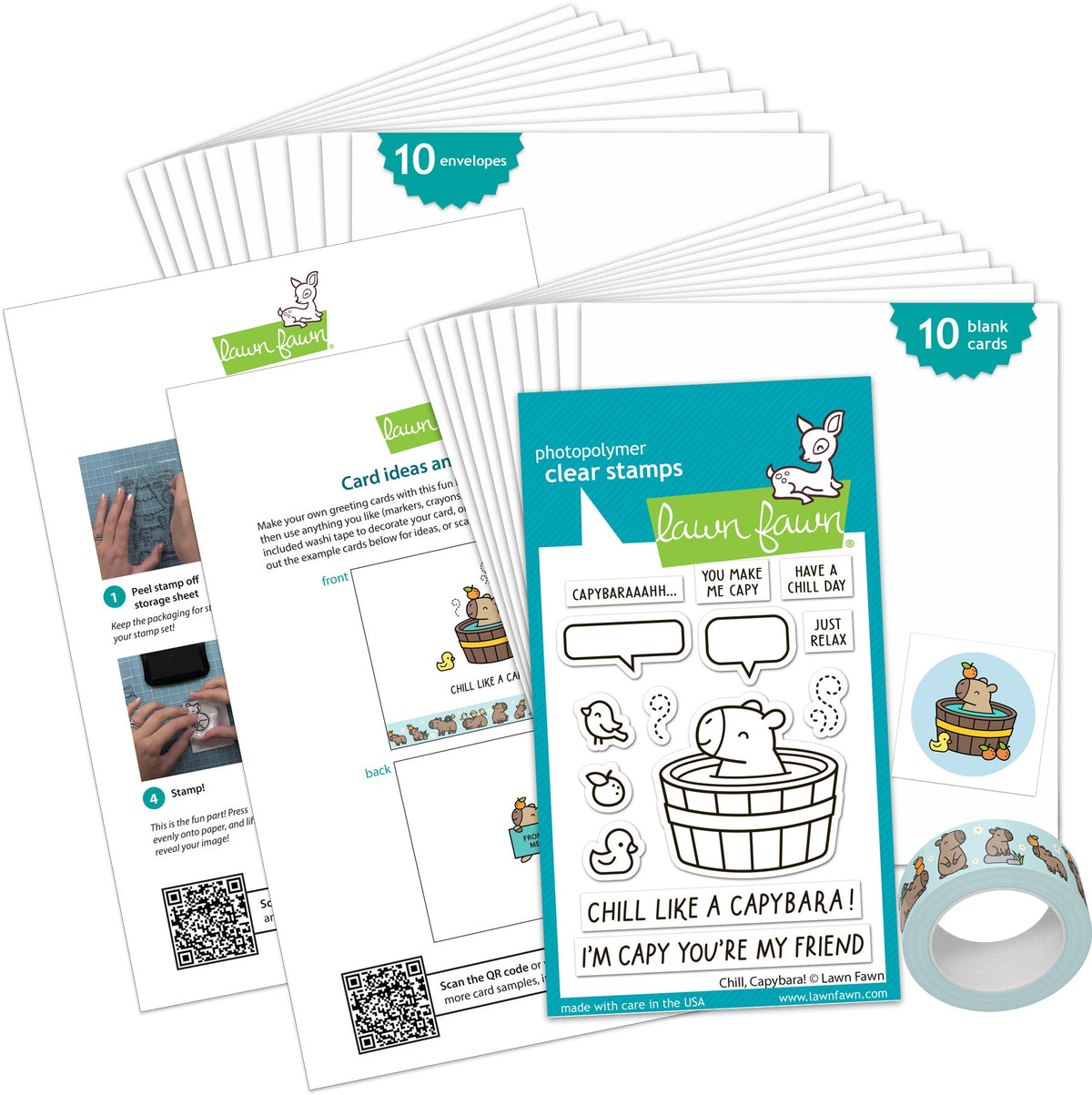 Lawn Fawn - Chill, Capybara! Kids Cardmaking Kit: Mini