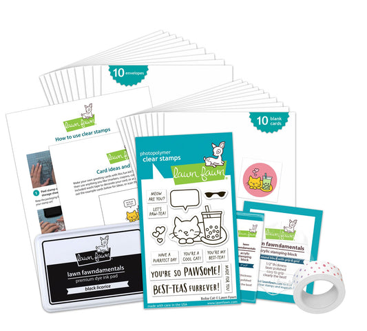 Lawn Fawn - Boba Cat Kids Cardmaking Kit