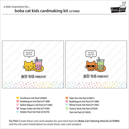 Lawn Fawn - Boba Cat Kids Cardmaking Kit