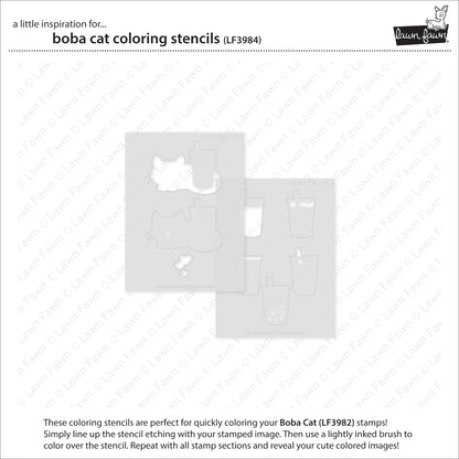 Lawn Fawn - Boba Cat Coloring Stencils