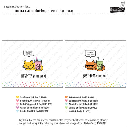 Lawn Fawn - Boba Cat Coloring Stencils