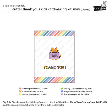 Lawn Fawn - Critter Thank Yous Kids Cardmaking Kit: Mini