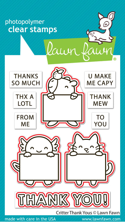 Lawn Fawn - Critter Thank Yous Lawn Cuts