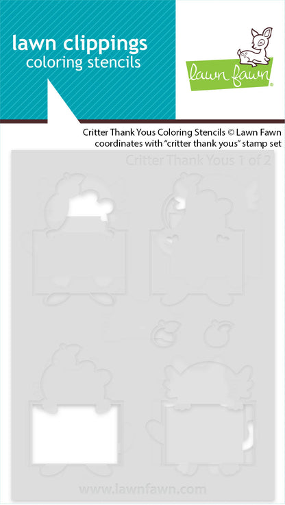 Lawn Fawn - Critter Thank Yous Coloring Stencils