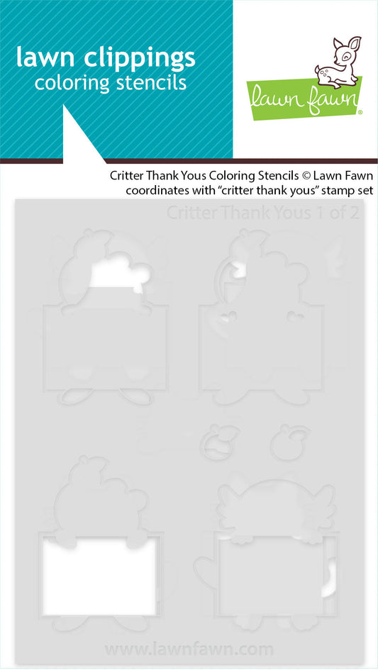 Lawn Fawn - Critter Thank Yous Coloring Stencils