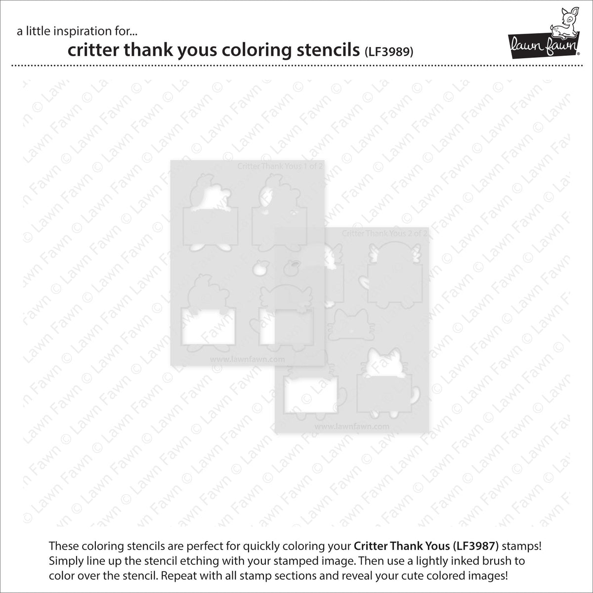 Lawn Fawn - Critter Thank Yous Coloring Stencils