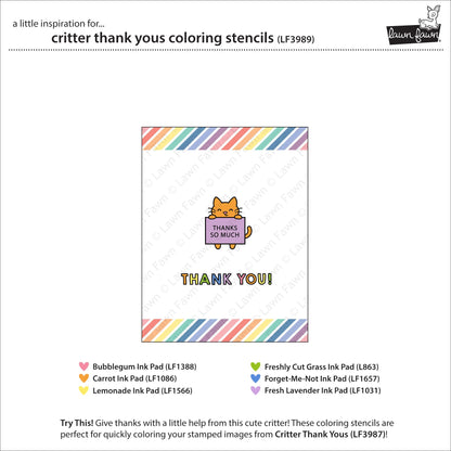 Lawn Fawn - Critter Thank Yous Coloring Stencils