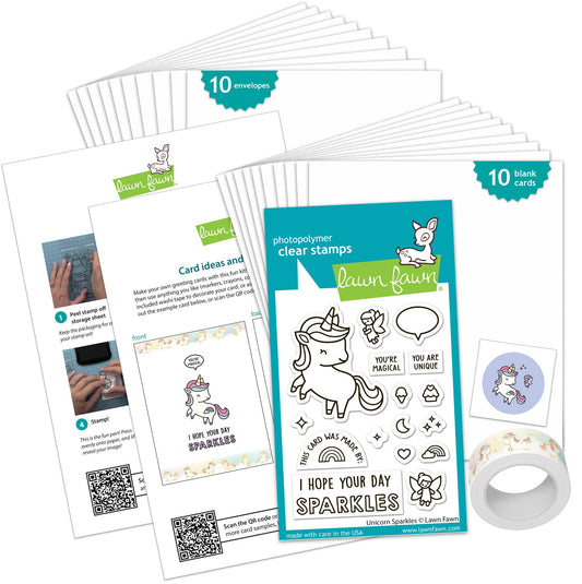 Lawn Fawn - Unicorn Sparkles Kids Cardmaking Kit: Mini