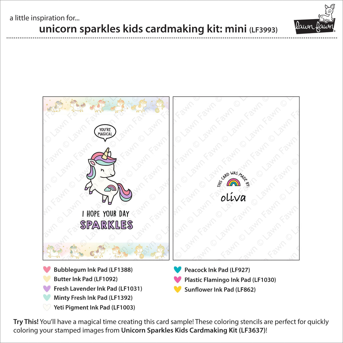 Lawn Fawn - Unicorn Sparkles Kids Cardmaking Kit: Mini