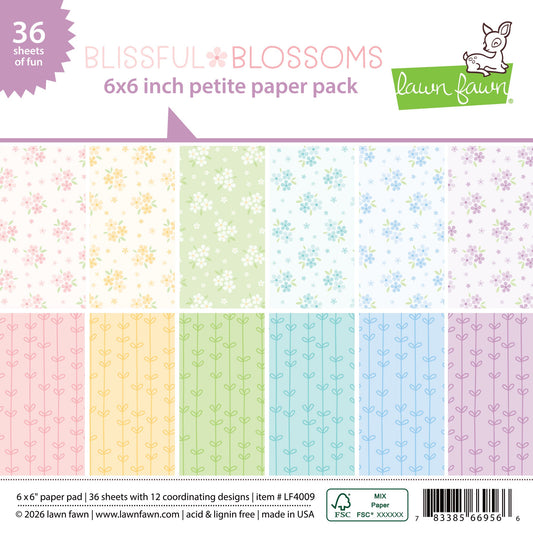 Lawn Fawn - Blissful Blossoms Petite Paper Pack 6x6"