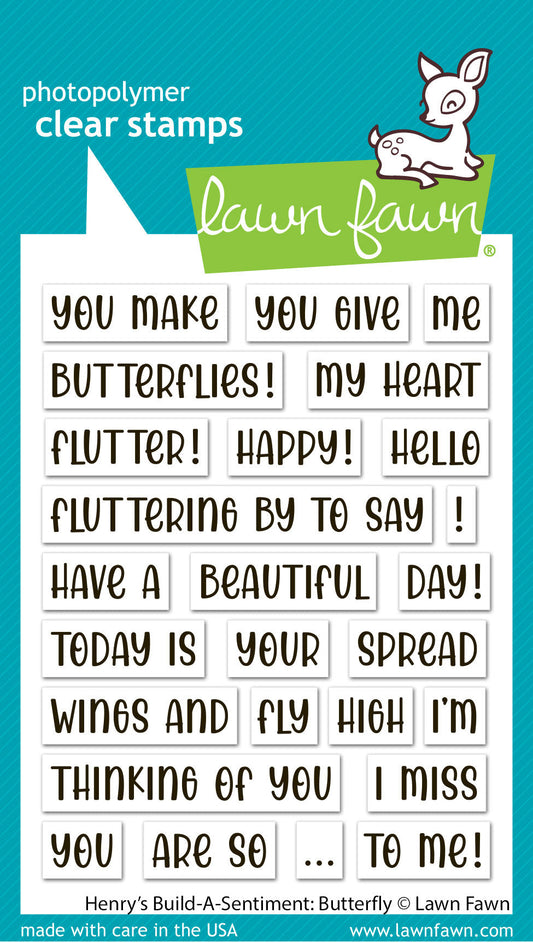 Lawn Fawn - Henry's Build-A-Sentiment: Butterfly