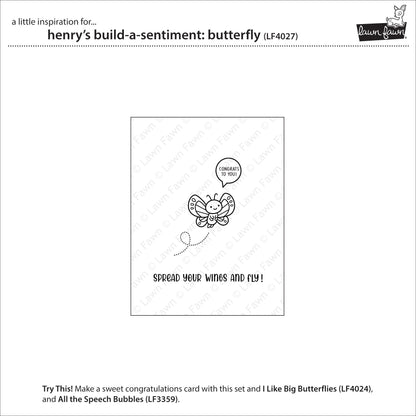 Lawn Fawn - Henry's Build-A-Sentiment: Butterfly