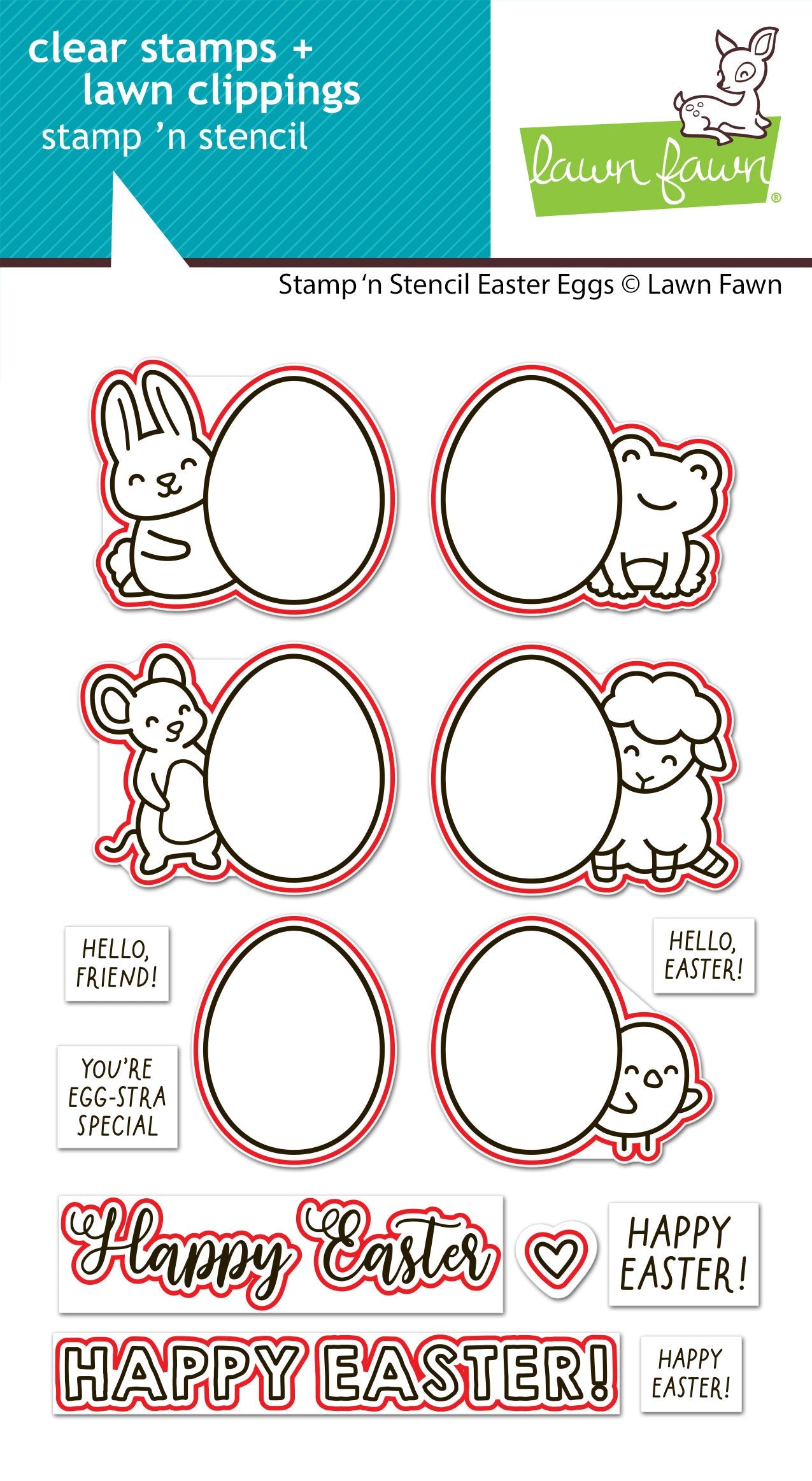 Lawn Fawn - Stamp 'N Stencil Easter Eggs Lawn Cuts