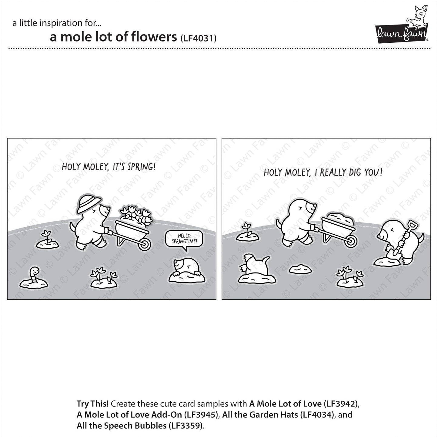 Lawn Fawn - A Mole Lot Of Flowers