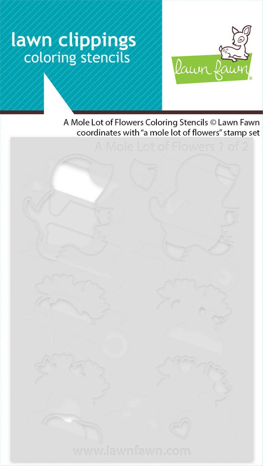 Lawn Fawn - A Mole Lot Of Flowers Coloring Stencils