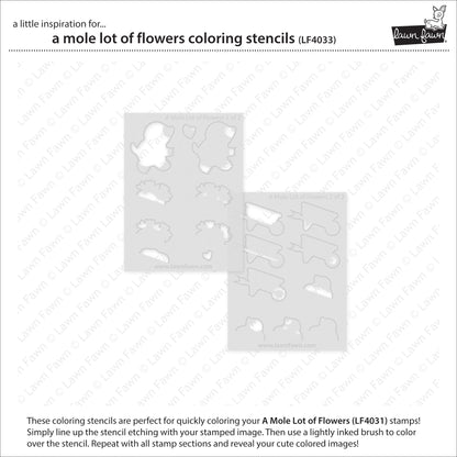 Lawn Fawn - A Mole Lot Of Flowers Coloring Stencils