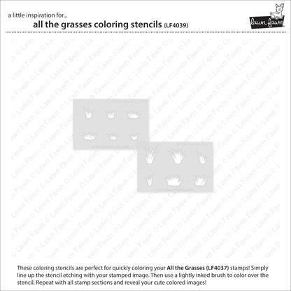 Lawn Fawn - All The Grasses Coloring Stencils