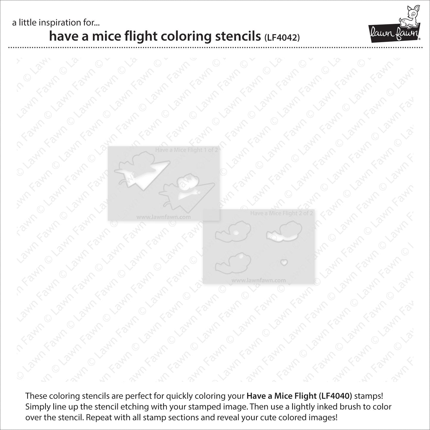 Lawn Fawn - Have A Mice Flight Coloring Stencils