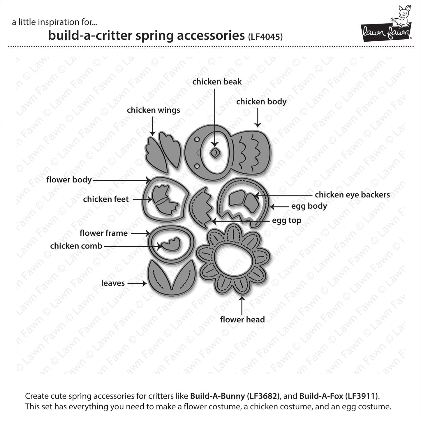 Lawn Fawn - Build-A-Critter Spring Accessories