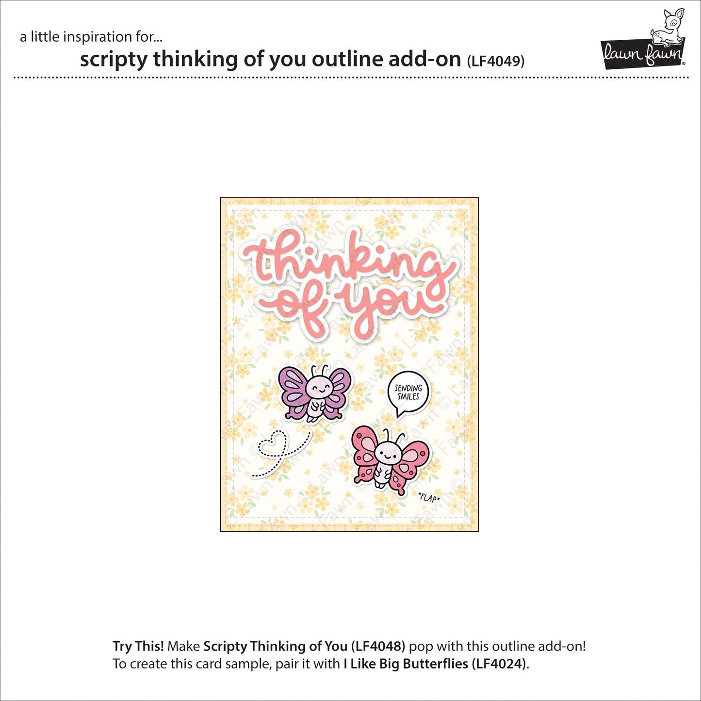 Lawn Fawn - Scripty Thinking Of You Outline Add-On
