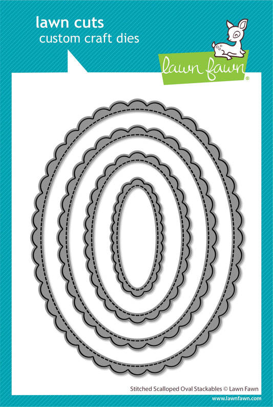 Lawn Fawn - Stitched Scalloped Oval Stackables