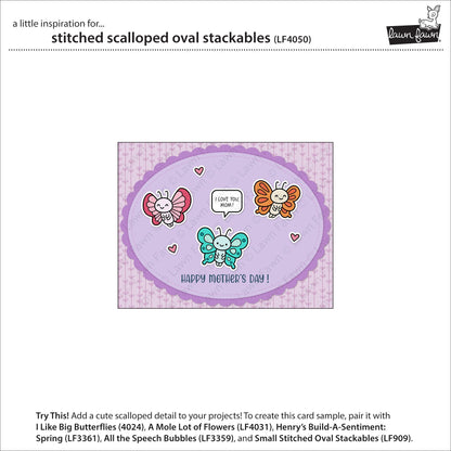 Lawn Fawn - Stitched Scalloped Oval Stackables