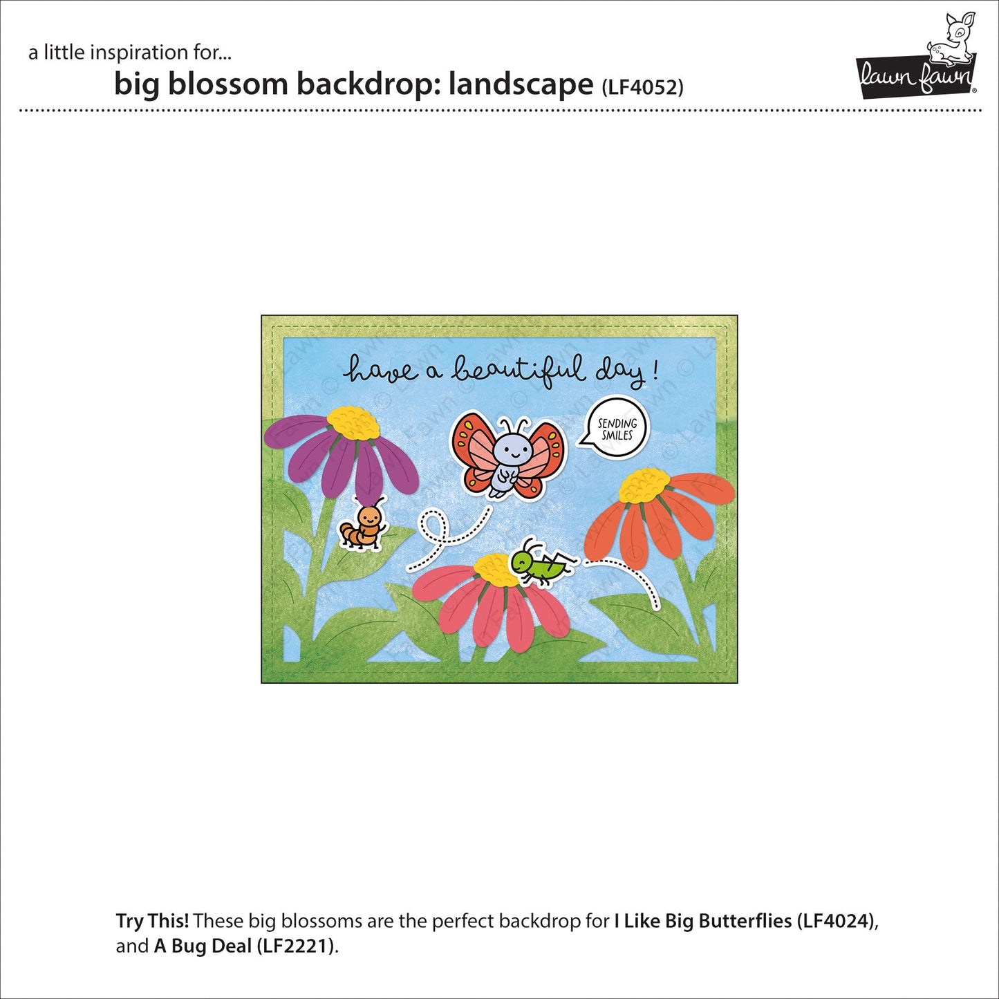 Lawn Fawn - Big Blossom Backdrop: Landscape