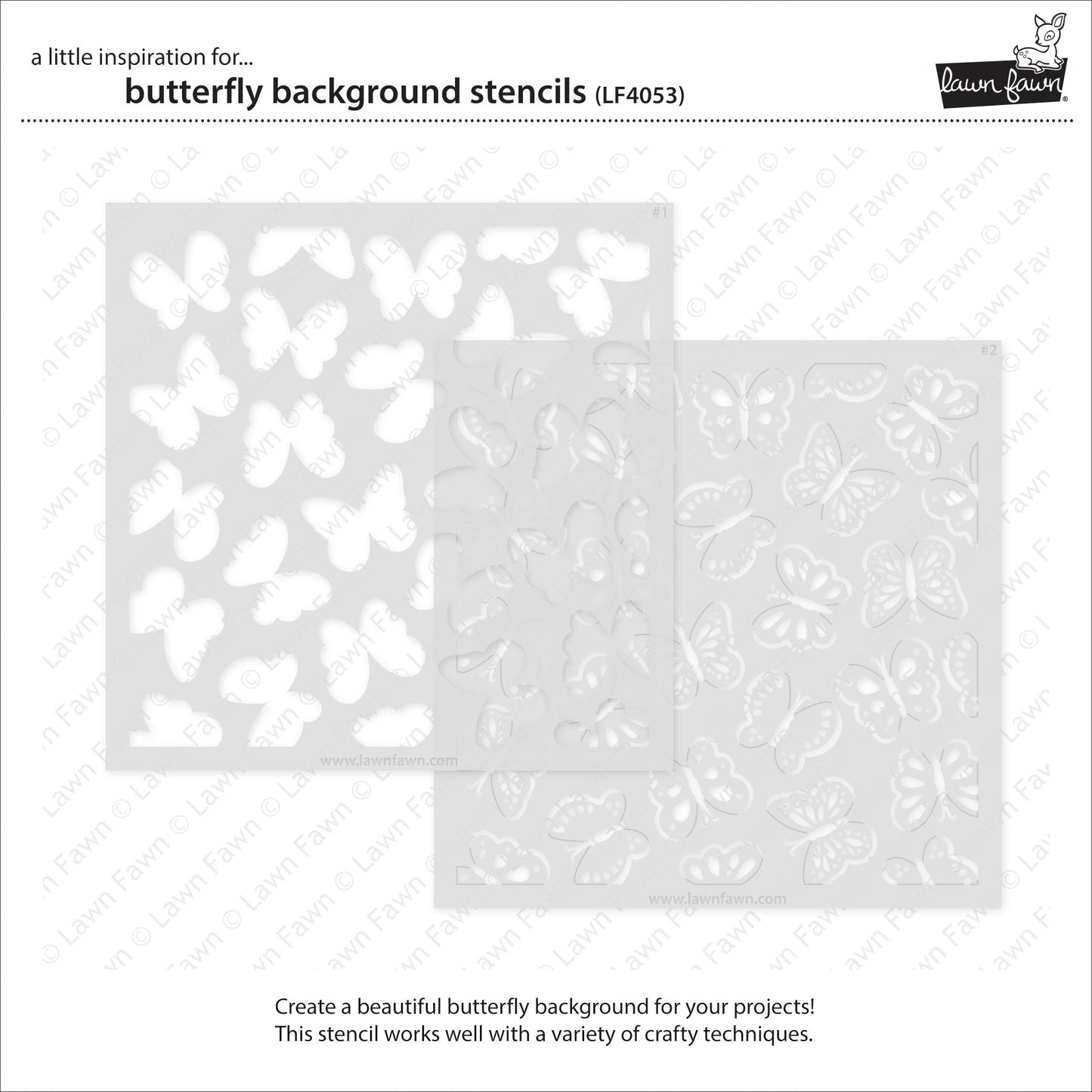 Lawn Fawn - Butterfly Background Stencils (2pcs)